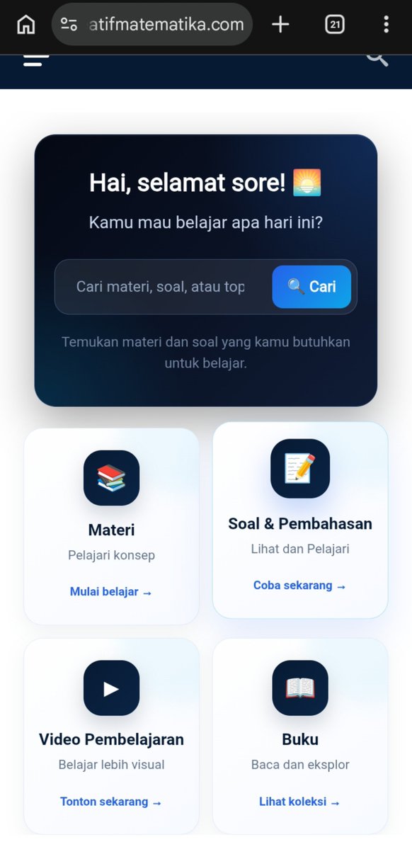 suivieaa's tweet photo. GUYS AKU NEMU WEB MATEMATIKA...🥺 Isinya lengkap, gratis, terstruktur dari materi SD sampe SMA, udah diklasifikasikan materi, soal, video, dan buku. Honestly ini helpfull banget, namanya kreatif matematika. Kalo males ngetik di web aku kasih linknya di comment yaaa guis.... https://t.co/1CRUZMk21R