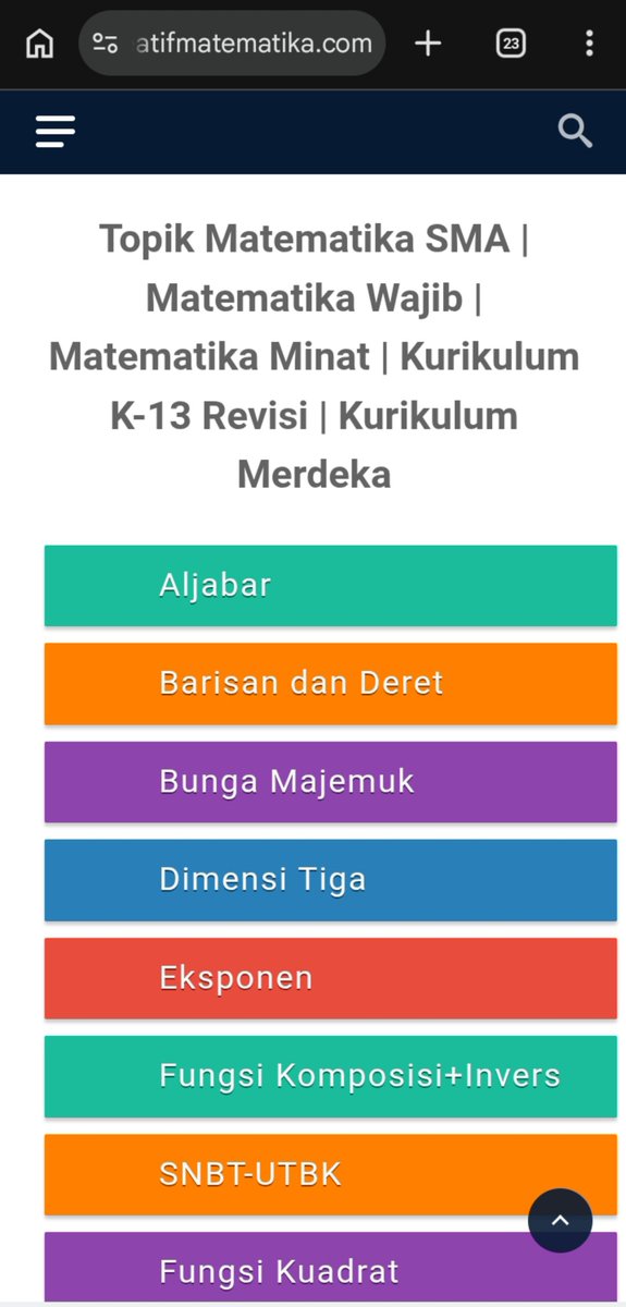suivieaa's tweet photo. GUYS AKU NEMU WEB MATEMATIKA...🥺 Isinya lengkap, gratis, terstruktur dari materi SD sampe SMA, udah diklasifikasikan materi, soal, video, dan buku. Honestly ini helpfull banget, namanya kreatif matematika. Kalo males ngetik di web aku kasih linknya di comment yaaa guis.... https://t.co/1CRUZMk21R
