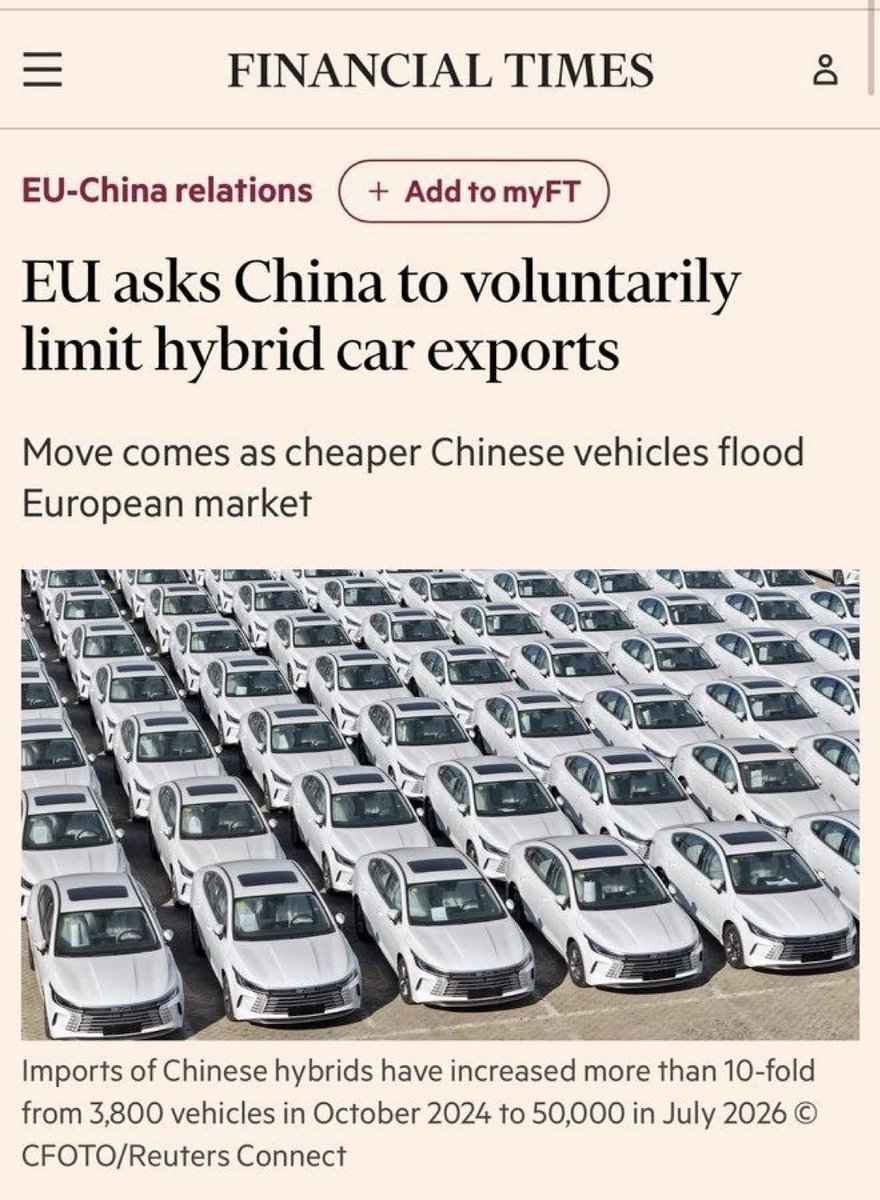 diinahdotcom's tweet photo. EU is begging China to let it lead a bit longer. 

Mrs Leyen stated yesterday that the EU has a deficit of €359 billion with China. 

Losing against US in influence, losing militarily against Russia and losing economically against China. 

She is begging for help. She is offering nothing, but her smile.