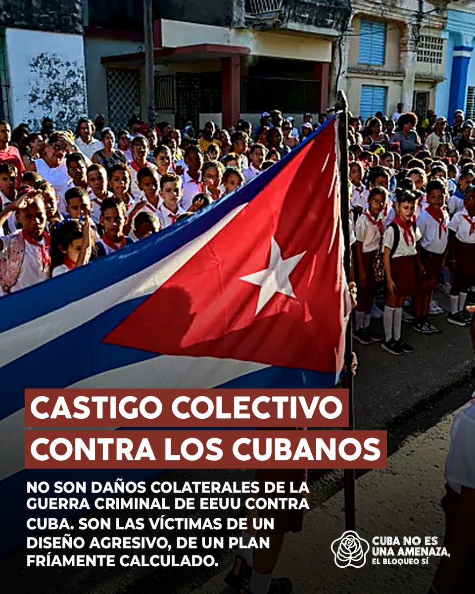 7596Puig's tweet photo. El bloqueo recrudecido y el cerco energético constituyen un castigo colectivo y un acto de genocidio contra el pueblo #Cuba. No lograrán su objetivo, pero causan un daño tangible a las familias cubanas y provocan muertes que podrían evitarse. #CubaNoEsUnaAmenaza, el bloqueo sí. https://t.co/lQYyg7eji9