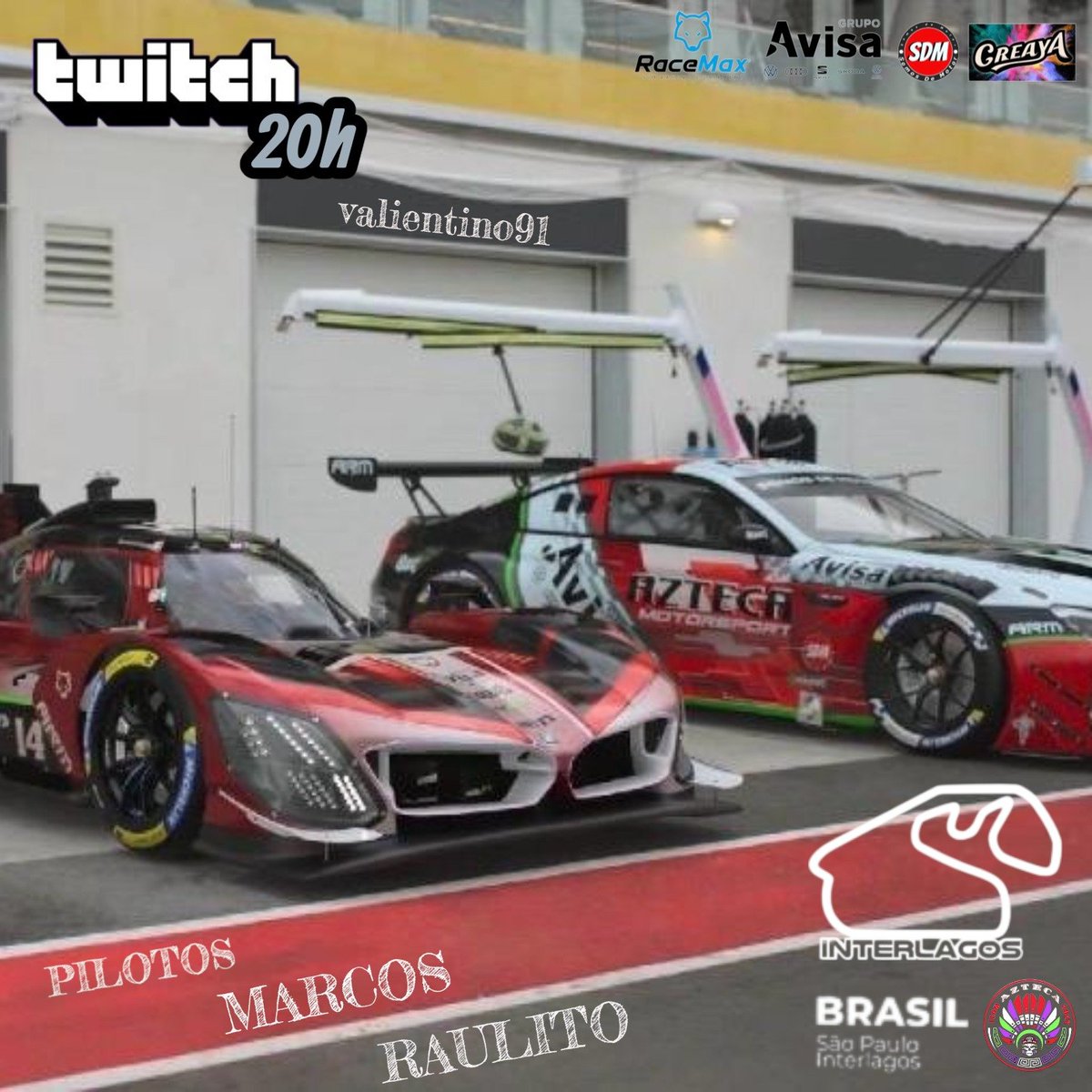 Azteca_Spain's tweet photo. Ronda 3 del #vec

Campeonato multicategoria

Nuestra marca BMW 

A manos del Gr1 - @Marcos_14_33
A manos del Gr3  - @RaulitoARM

Mucha suerte aztecas

En la lucha esta la victoria

Diseño @13hector84 

Twitch - https://t.co/AxbVggbfga - 20:00

#grupoavisa @CreaYaES https://t.co/Bt4Q56hcUY
