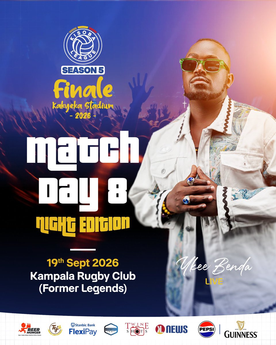 KISOBALeague's tweet photo. Get ready to sing along, dance, and experience an unforgettable night as @YkeeBenda performs live at KL Night Edition. 

#KISOBALeagueSnV || #GuinnessMatchDay https://t.co/KAZWK27W6e