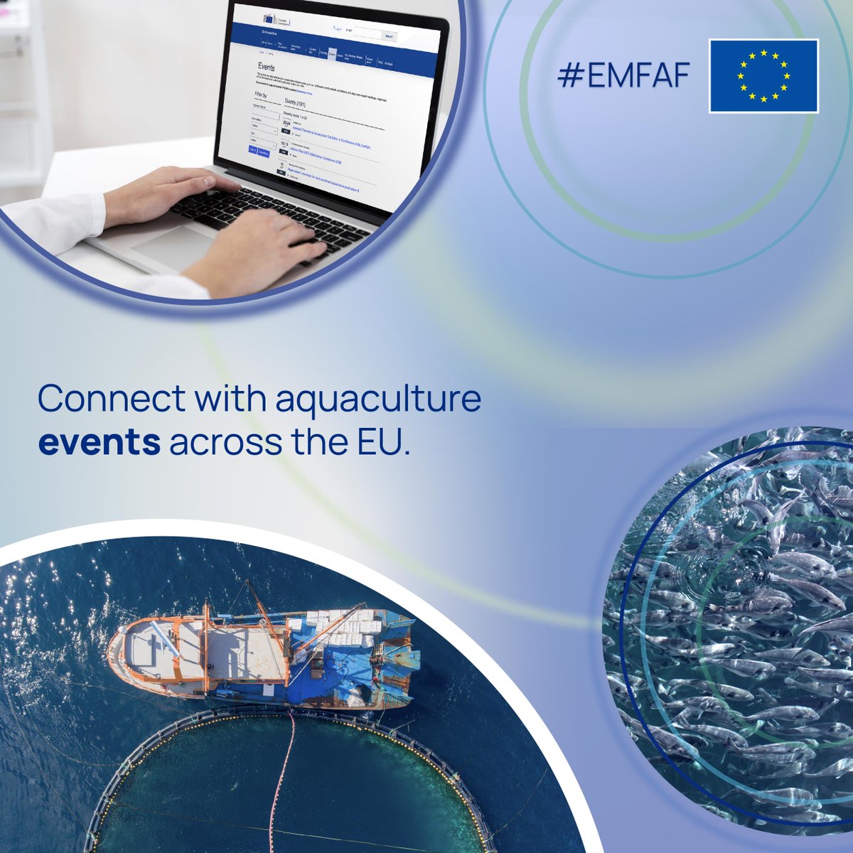 EU_MARE's tweet photo. 🐟 Looking for aquaculture-related events in the EU?
The EU Aquaculture website’s events section connects you with conferences and summits, exhibitions, info days, and expert meetings.

🔎 Explore what’s coming up: https://t.co/fwVjBVFZGW
#EU #EMFAF #BlueFarmingEU https://t.co/TXYsjzKtAE