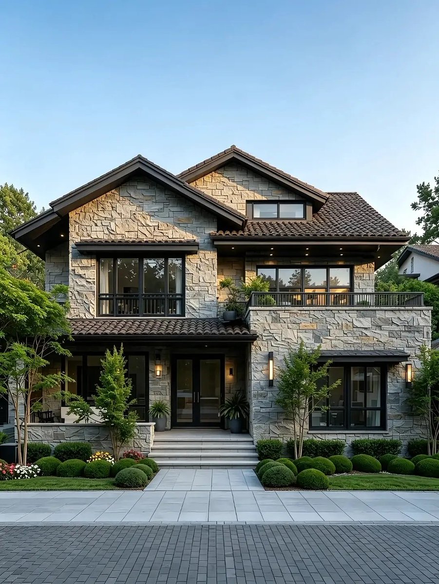 The upper balcony reads as a proper outdoor room but the lower covered ...