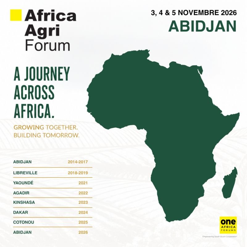 HiTechAfriqueTV's tweet photo. La Côte d’Ivoire accueillera, du 3 au 5 novembre 2026, la 12e édition de l’Africa Agri Forum.

Plus de 400 participants issus d’une vingtaine de pays africains sont attendus à ce rendez-vous.

Découvrez 👇 
https://t.co/xQ1MnaIREa https://t.co/J9bwonfw1o