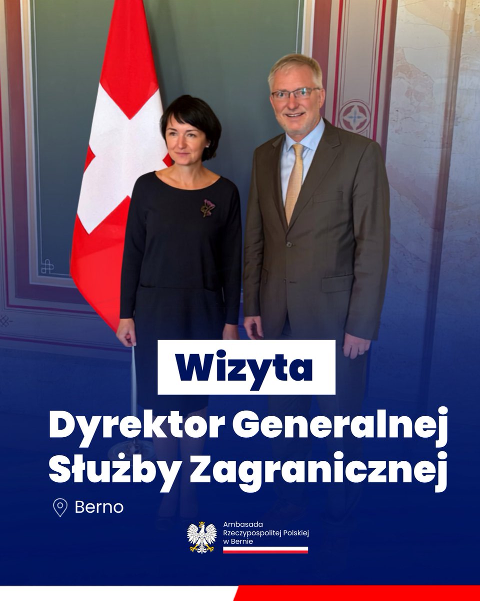 PLinSwitzerland's tweet photo. 17.09 Dyrektor Gen. SZ Henryka Mościcka-Dendys spotkała się w Bernie z Sekretarzem Gen. MSZ 🇨🇭 Markusem Seilerem i Dyr. ds. Zasobów Davidem Grichtingiem. Tematem było funkcjonowanie Służby Zagranicznej. Rozmawiała również z personelem Ambasady RP. 

#MSZ_RP #EDA_DFAE https://t.co/PssPC5Srtj