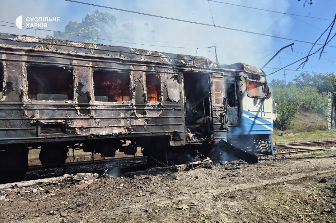 CrimeanVoyager's tweet photo. russian terrorists attacked a passenger train. Again. 

This time in Kharkiv region.

One person was killed. Eight others were injured.

russia is a terrorist state. Stop pretending you don’t see it. https://t.co/twyYzlPSWF