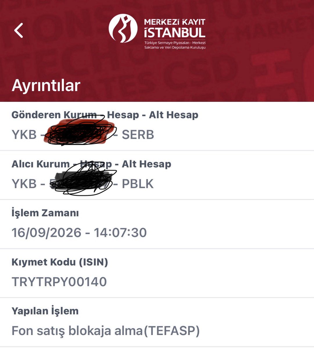 zeropoint_10's tweet photo. @Kralborsa17 Benim 16.09 da öğleden sonra verilen emirim MMK ya ulaştı. Şu an PBLK olarak da görülüyor . Herhangi bir sıkıntı yok kral . Arkadaşın e devlet şifresiyle girip bakabilir . https://t.co/8yv6wPr2cT