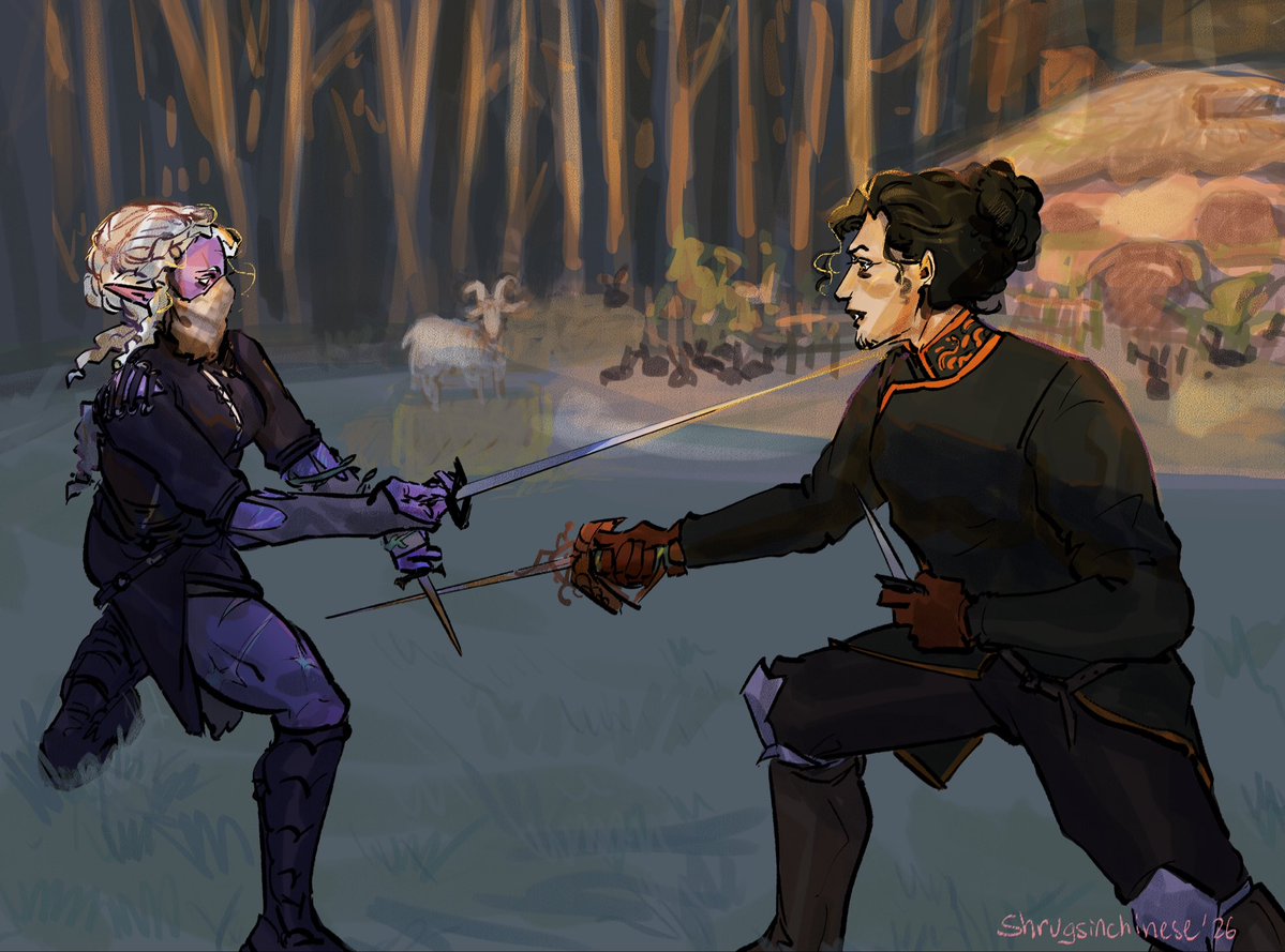 shrugsinchinese's tweet photo. Morning drills 

#criticalrolespoilers #criticalrolefanart https://t.co/A362cLO9PC