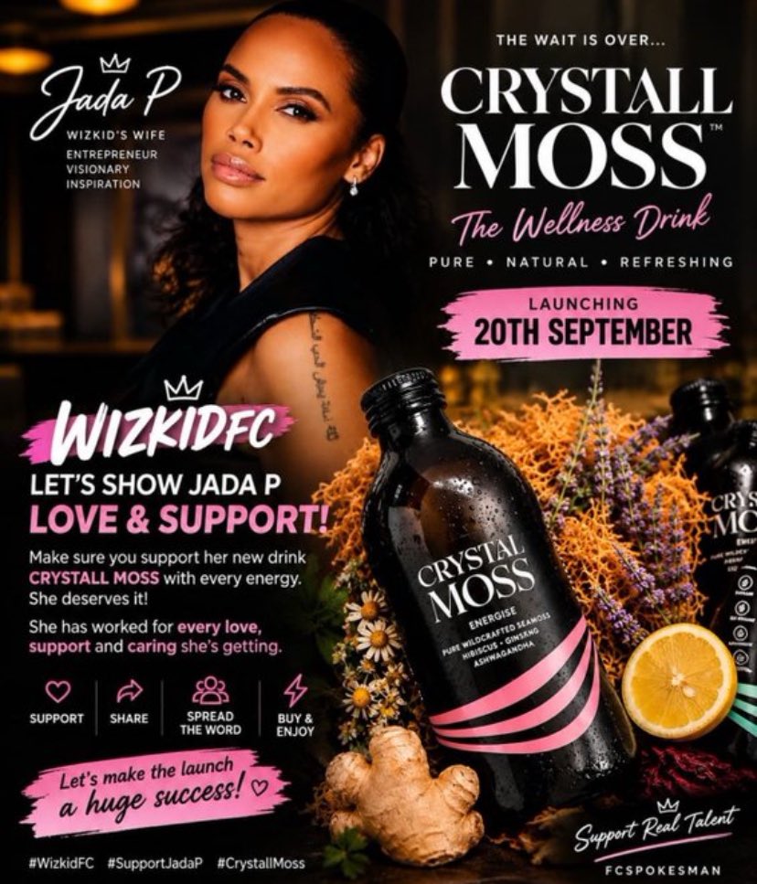 wizkidgirlie's tweet photo. Jada P Crystal Moss Drink 🍹 lunch on sept 20th. I will be there 🤯❤️ https://t.co/JNhBTfWjnU