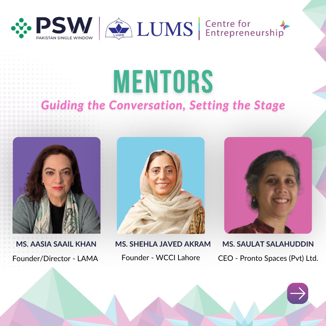 PakSingleWindow's tweet photo. Meet the accomplished mentors and industry experts joining PSW’s Khadijah Women Entrepreneurship Program, organized in collaboration with the @LifeAtLUMS's Center for Entrepreneurship.

Drawing on extensive experience in business development, exports, international marketing, branding, and financial literacy, these experts will provide aspiring women entrepreneurs with practical guidance to tackle real-world challenges, strengthen their business ventures, and explore opportunities in cross-border trade.

Register now: https://t.co/izKOM1yhep
