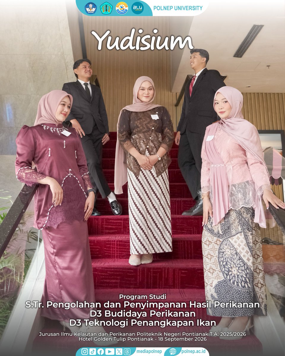 mediapolnep's tweet photo. Yudisium Jurusan Ilmu Kelautan dan Perikanan Politeknik Negeri Pontianak Tahun Akademik 2025/2026 🤩

#Polnep
#polnepuniversity
#Mediapolnep
#kampusberdampak
#diktisaintekberdampak https://t.co/GZDmS12q7i