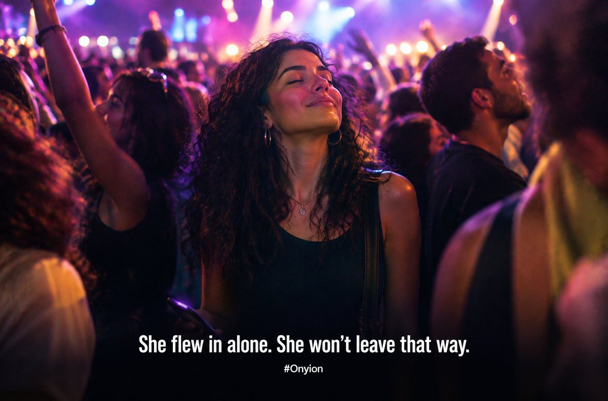 Onyionone's tweet photo. A stat from a ticket resale platform stopped me this week. 

One in three concert tickets sold right now are single tickets. Not pairs. Not groups. One seat, one person, on purpose.

read more here... https://t.co/XLJ1tHt6pk #Onyion hashtag#GigTripping hashtag#SoloTravel https://t.co/rwmd5aDt2R