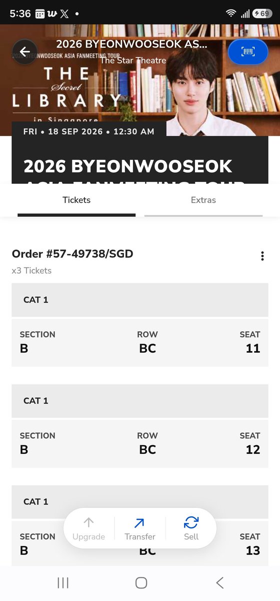 Propvee's tweet photo. WTS | 변우석 — THE SECRET LIBRARY 싱가포르 🇸🇬🌟

오늘 밤 팬미팅 마지막 기회!

🎟️ CAT 1 티켓 4장
📍 Section B
👥 4자리 연석

💰 정가 양도 / 가격 협의 가능
🤝 2장 이상 구매 시 네고 가능

📩 실제 구매 의사 있으신 분만 DM 주세요.

#변우석 #ByeonWooSeok https://t.co/Mhm0o6WEXQ