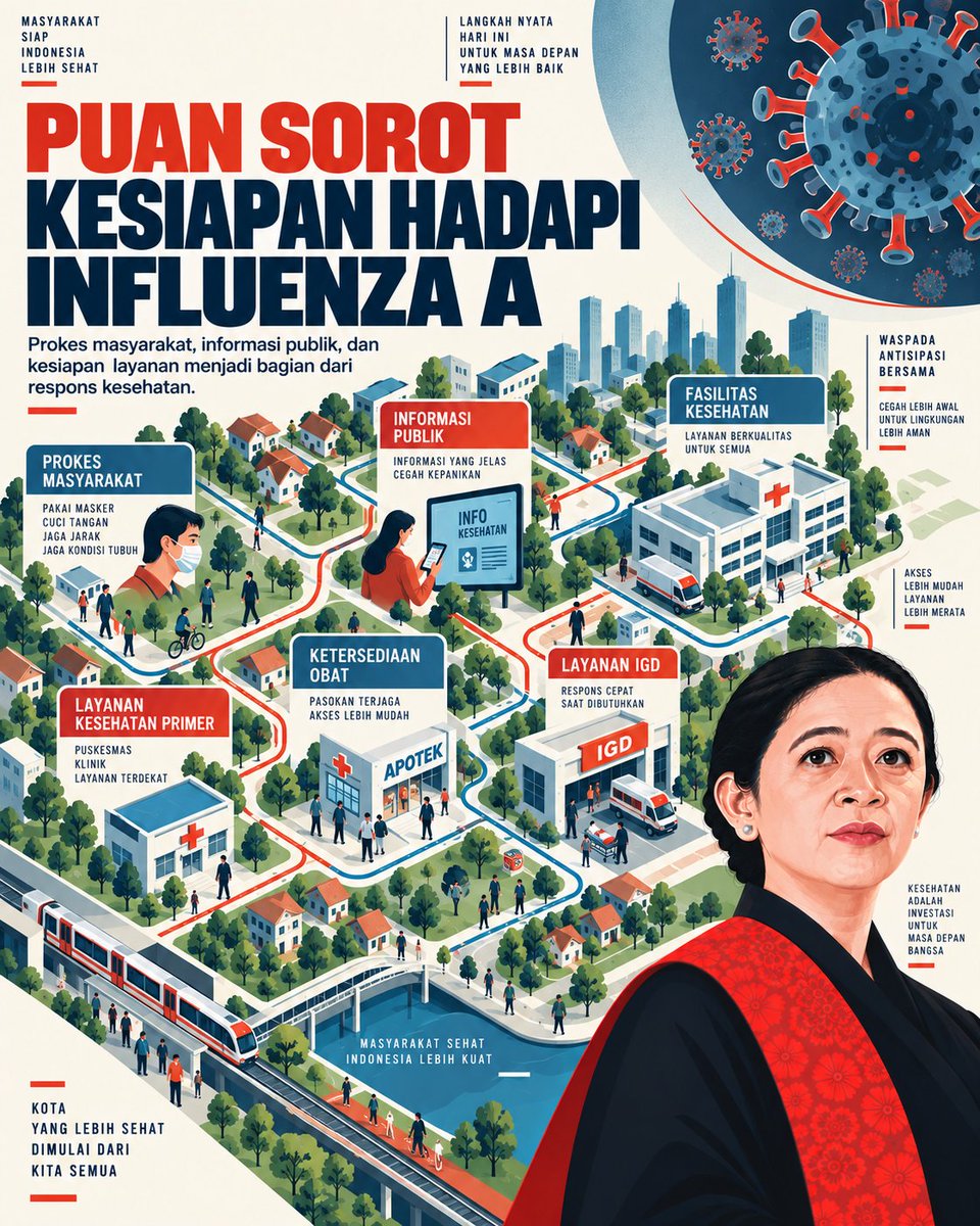 ajasihinfo's tweet photo. Puan sorot kesiapan hadapi Influenza A, penguatan ketersediaan obat, informasi publik yang jelas, dan kesiapan fasilitas kesehatan menjadi langkah nyata menjaga masyarakat tetap sehat. https://t.co/zVT9Z2Mb5w