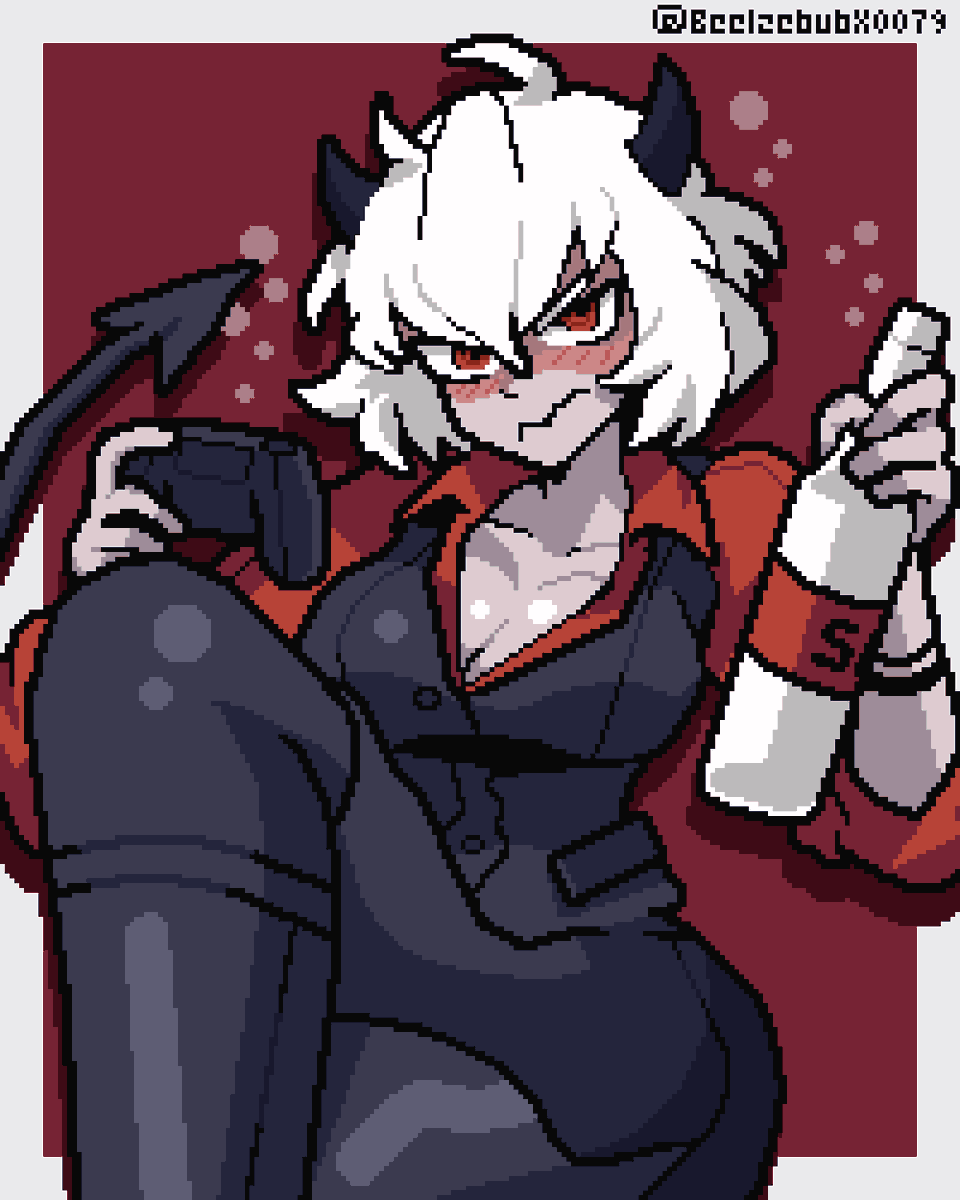 BeelzebubX0079's tweet photo. Sourness and Liquor | Malina
#Helltaker #Helltakerfanart #pixelartㅤ https://t.co/zxBCuaYKTE