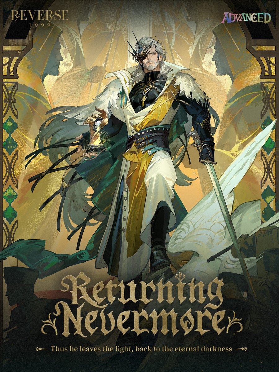 Reverse1999_GL's tweet photo. Igor Garment | Returning Nevermore

Thus he leaves the light, back to the eternal darkness.

Version 3.8 will be available on Sept. 24th (UTC-5). https://t.co/y1DnZuCwbD