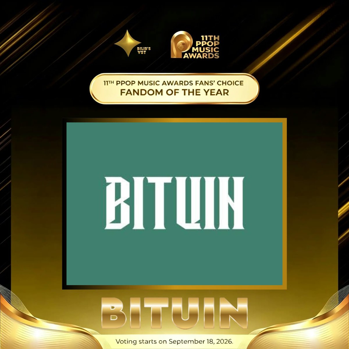 BILIB_VST's tweet photo. @bituinofc_bilib 🌟 EMERGING GROUP OF THE YEAR — BILIB
🪄 FANDOM OF THE YEAR — BITUIN

@bilib_official 
#BILIB #JuanCast #EveryJuansChoice #11thPPOPMusicAwards #PhilippinePopularMusicAwards #PPMA2026 https://t.co/EkgUb5GCZ5
