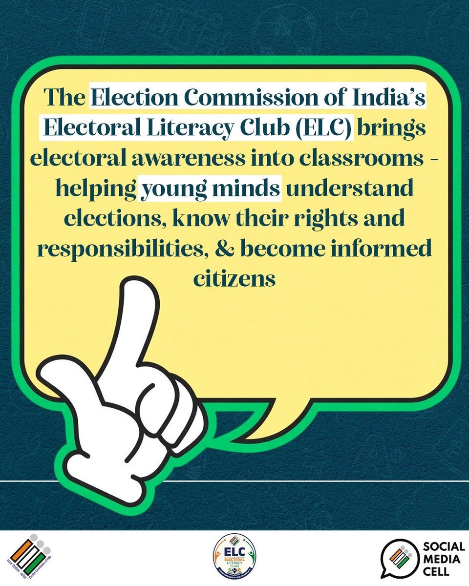 deotirunelveli's tweet photo. What if your classroom could be the first step towards becoming a democracy-ready citizen?
Register your ELC today on the ELC Portal and take your first step towards understanding the electoral process. #ELC #ECI #DemocracyReady #YoungCitizens #ECINET
@ECISVEEP @TNelectionsCEO https://t.co/AyB6ideLWf