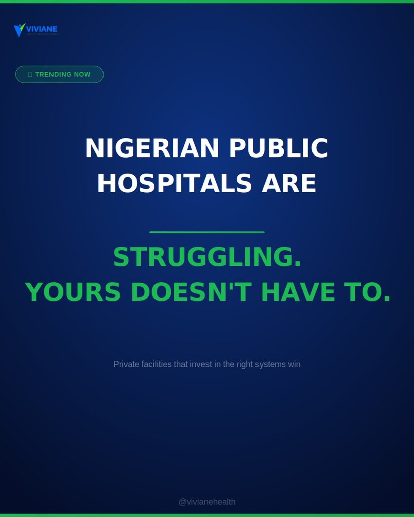 VivianeHealth's tweet photo. Private healthcare doesn’t have to be chaotic.

Keep patient records organized, capture billing accurately, move lab results faster and track pharmacy stock with ease.

Viviane HMS connects your operations in one system.

DM us to get started. 📩

#nigerianhealthcare #clinicsng https://t.co/zDoWBZZuBN