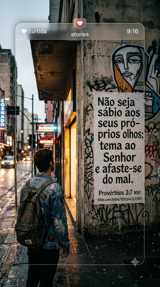 xdozico's tweet photo. “Não seja sábio aos seus próprios olhos; tema ao Senhor e afaste‑se do mal.”
Provérbios 3:7 NVI

https://t.co/qukixFuoYc https://t.co/ThcnS3gT4v