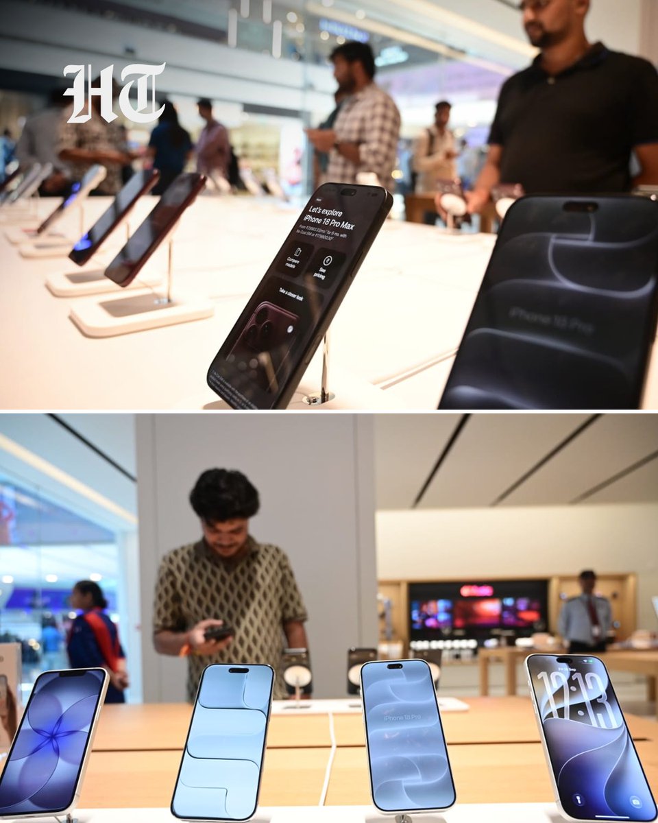 htTweets's tweet photo. #InPhotos | iPhone 18 fever grips Noida! Enthusiasts gathered at DLF Mall in Sector 18 to be among the first to pick up the new iPhone 18 Pro and iPhone 18 Pro Max as sales began at 8 am today. 

Swipe 👈to take a look at it!  

(📷: Sunil Ghosh/HT) https://t.co/Na9nY2FZzJ
