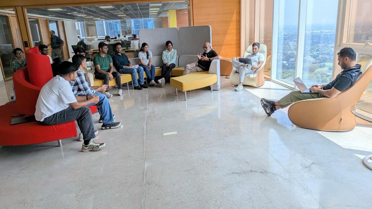 IAIRO_official's tweet photo. A meaningful interaction with Prof. Ramesh C. Jain, Founding Member of IAIRO, and our team.

We’re grateful for his insights, encouragement and continued guidance as we work together to advance IAIRO’s vision and contribute to India’s AI research ecosystem.

Conversations like these remind us that building meaningful AI is as much about people, ideas and collaboration as it is about technology

#IAIRO #SovereignAI #IndiaAI #SmallLanguageModels #ArtificialIntelligence #DeepTech