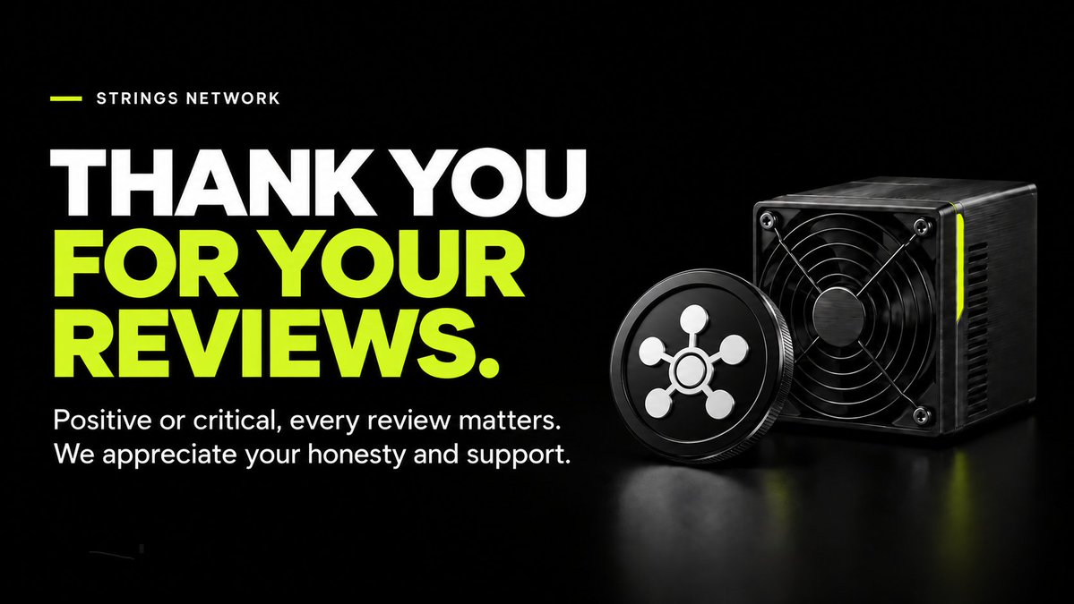 StringNets's tweet photo. Thank you for every review—positive or critical. Your feedback helps us improve Strings Network. 💚

Already mining? Invite friends to boost your mining rate.

Haven’t joined yet? Sign up and start your daily mining session today!

Join Strings Network: https://t.co/ipeDyfT2M8 https://t.co/HyAKCel89G
