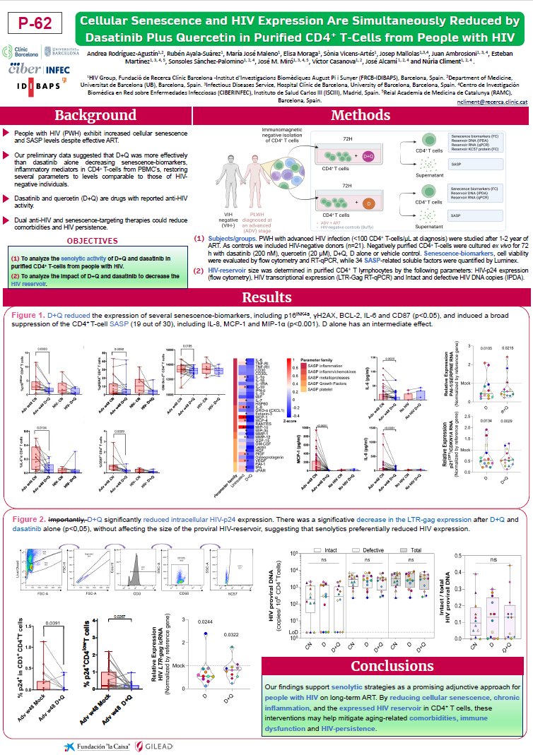 BcnVih's tweet photo. 🧬 Our team at the 3rd @SENESCEL International Conference in Salamanca!

@VCasanovaG, @NuriaCliment1 and @AndreaRguez_ presented two posters showcasing our latest research on #HIV and cellular senescence.

Great work and congratulations to the team! 👏
#Senescence #HIVResearch https://t.co/2DBqJYtSc7