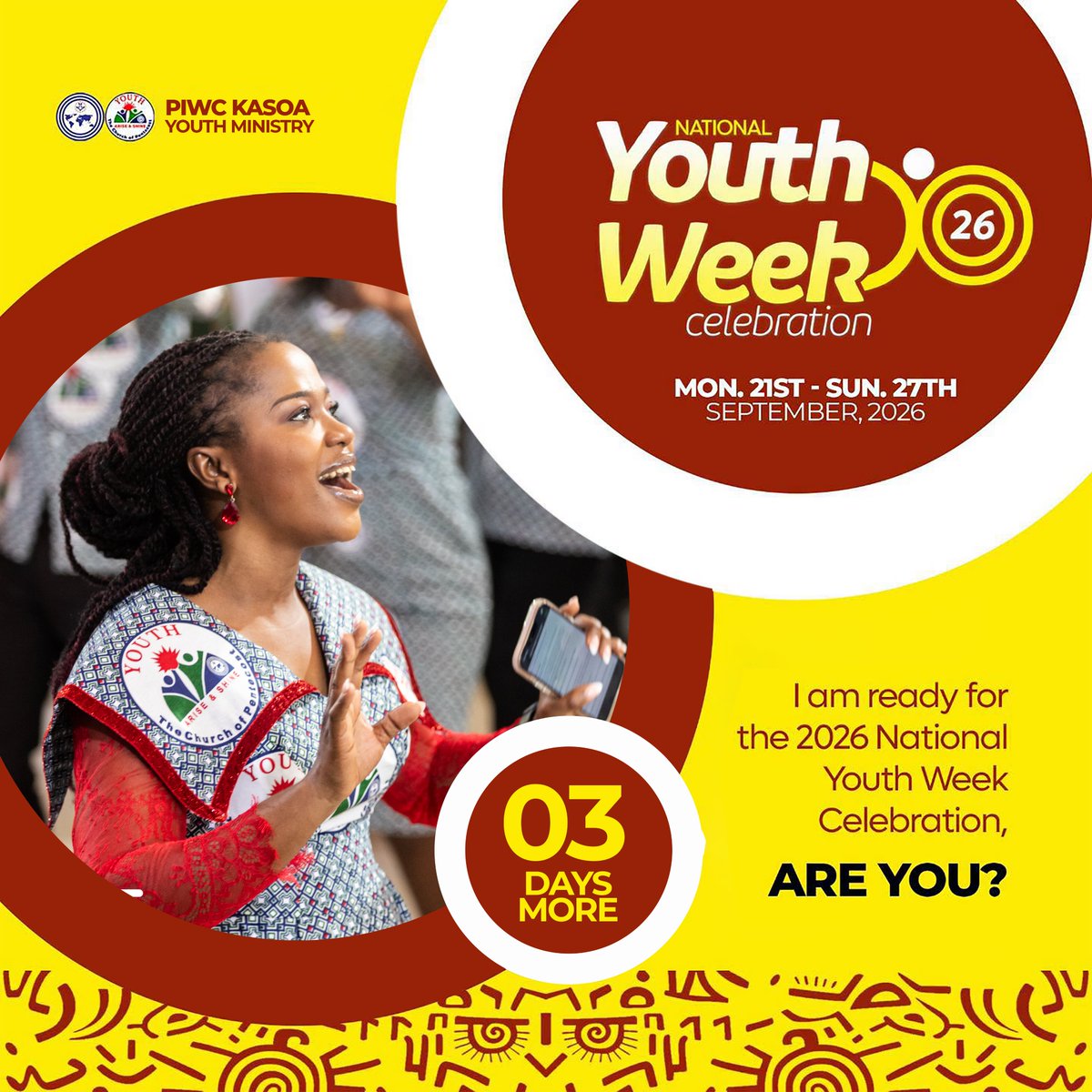 Piwc_Kasoa's tweet photo. THE COUNTDOWN CONTINUES
The National Youth Week Celebration is drawing closer, and the excitement is reaching its peak!
The anticipation is real, and the atmosphere is already building!
3 DAYS MORE… LET’S GET READY
#PiwcKasoa | #TheSpecialChurch | #APeopleUnleshed | #NYWC26 https://t.co/7CeDJW1XB0