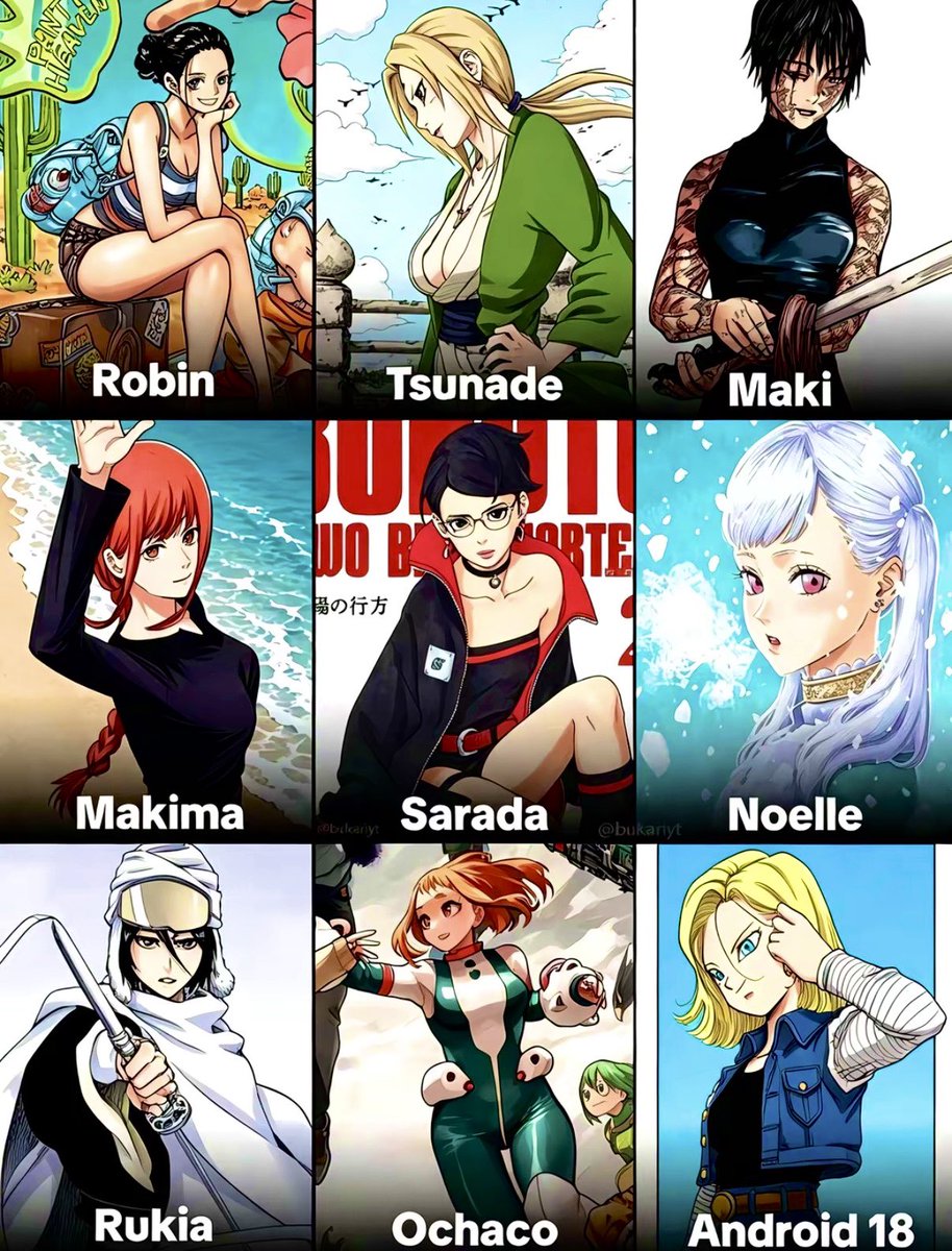 AnimeePost's tweet photo. The most well-written female character in each anime https://t.co/XQG4P4kT0H