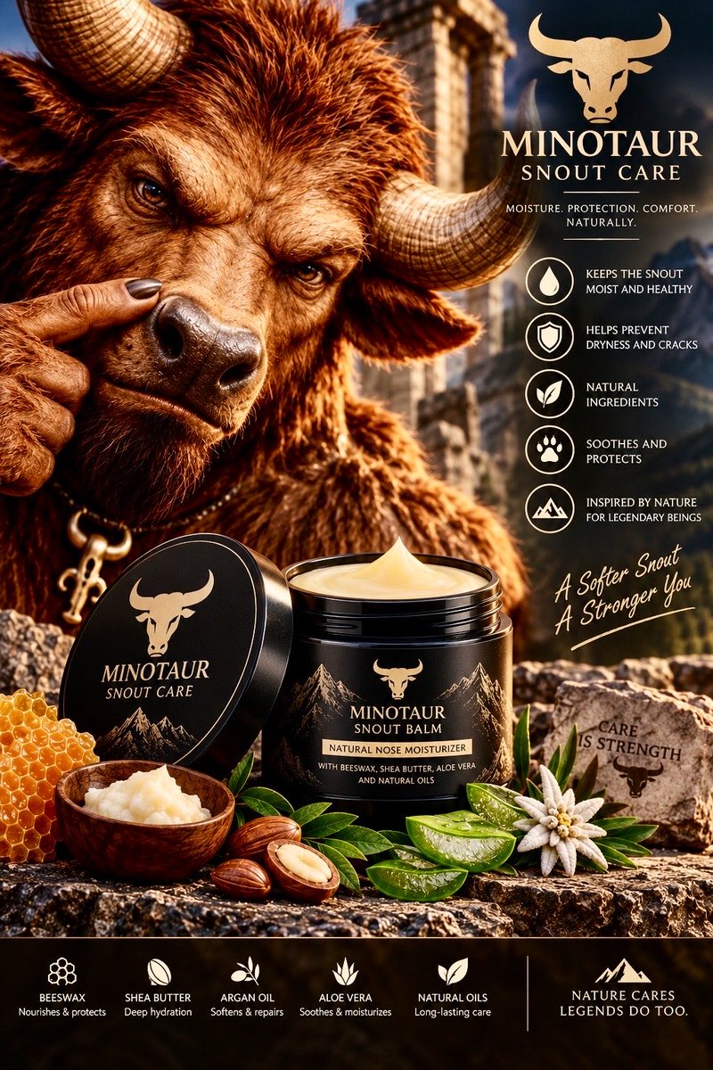 Jonathan_C_Bull's tweet photo. Mooo! 🐂 More products for us Minotaurs to take care of our bodies. Created by my beloved Minotaur @Kronodudu ! If you're a Minotaur too, give our products a try! 😁🐂🥰♉️🔝#minotaur #bull #hooves #hoof #bovine #care #furcare #SkincareRoutine https://t.co/uijiuxmsyJ