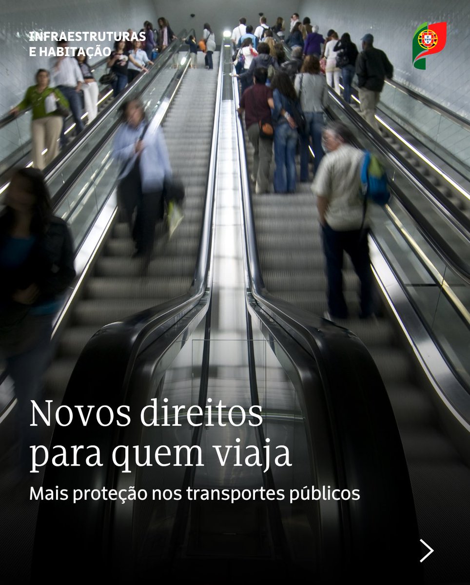 iestruturas_pt's tweet photo. Mais direitos para quem viaja em transportes públicos.
As novas regras reforçam a proteção dos passageiros no comboio, autocarro, metro, metro ligeiro, elétrico e transporte marítimo ou fluvial.
#MIH #MinistériodasInfraestruturaseHabitação #DireitosdosPassageiros #Mobilidade https://t.co/dc9Ygtw9SW
