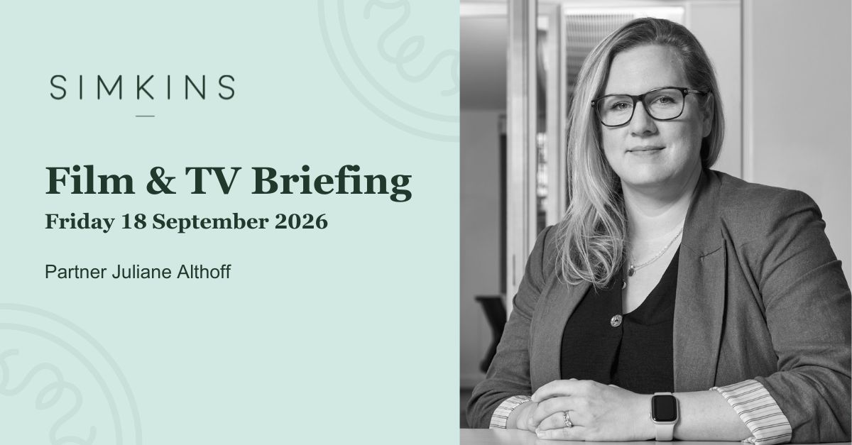 SimkinsLLP's tweet photo. Film and TV Briefing: Friday 18 September 2026

Welcome to this week’s round-up of news, commentary and industry announcements that you may have missed from the past week. 

Read more here: https://t.co/Y36BQQnBC2 

#film #tv #legal #law https://t.co/KgMmdEjDhJ