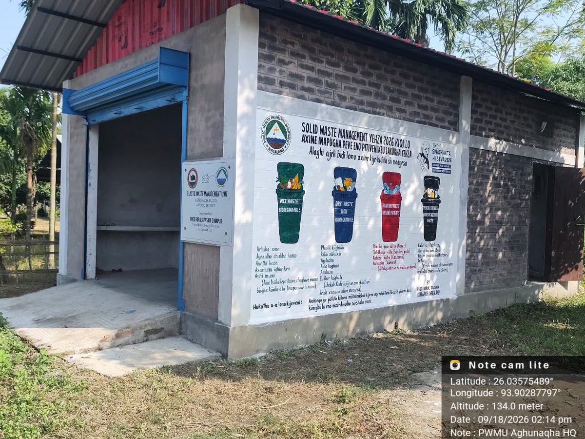 jacob_zhimomi's tweet photo. Enhancing public awareness through community participation by taking the message of ‘Swachhata Hi Seva’ in local dialects. With the nationwide campaign being observed across Nagaland, @nagalandphed has taken the initiative of reaching out to more and more people by disseminating information about waste segregation in compliance with the Solid Waste Management Rules 2026, in the local Sümi Naga dialect, at PWMU Aghunaqa HQ, Niuland District. 
Collective responsibility, healthy living!

Swachhata Mein Sahbhag; Swachh Bharat, Viksit Bharat. 

#SwachhataHiSeva #SwachhBharat 

@narendramodi @AmitShah