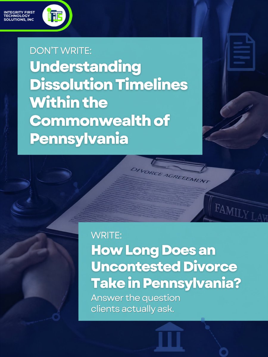IFTSDesign's tweet photo. Clients don't search using legal-brief language. Use their real questions as headings and answer clearly. More on law firm content for 2026: https://t.co/vUB47lQ1xE #LawFirmSEO https://t.co/L9C0VuybpJ