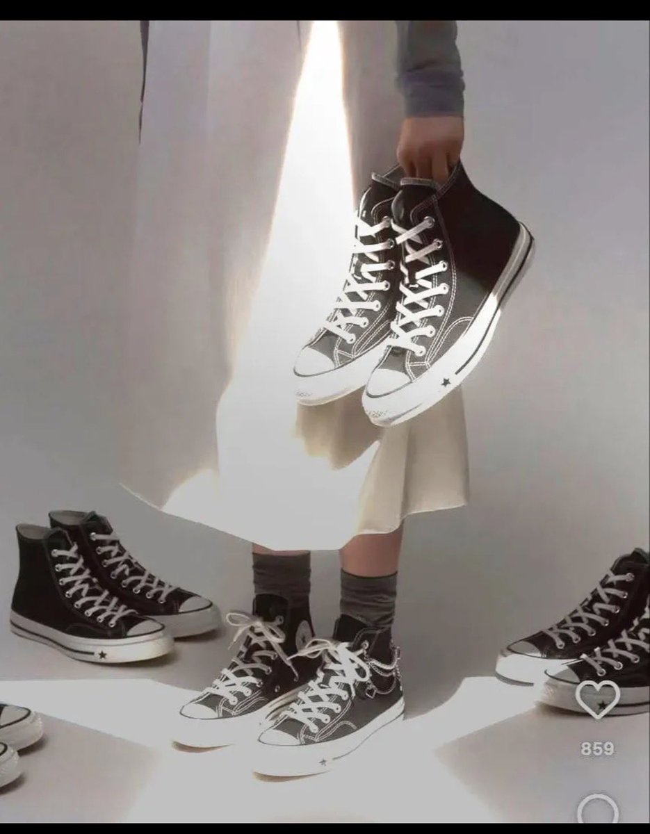 clerpatriot's tweet photo. Converse is facing a boycott over THIS photo and I can’t even see what they mean? 

They are claiming the 
light on the white fabric creates a pointed KKK hood, and some people say the empty shoes represent a lynching.

There’s no statement from Converse that this was intentional, which why would there be? 

Obviously no company is going to intentionally create racist imagery to sell shoes...

Do you even see what they are crying about?