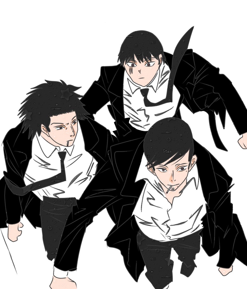 LilCruz0777's tweet photo. I tried another painting style to draw the Three Brothers. Personally, I think it should be an imitation of Mr. Fujimoto's painting style. https://t.co/TczGWF2AdP