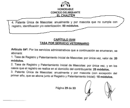 DiPace4's tweet photo. #Tasa Patentamiento Mascota 🐕‍🦺

Innovación municipal  "El Chalten" : ahora tu perro también tiene que pagar patente. 🐶💸

El problema de los vecinos era que sus mascotas todavía no tributaban.

¿El próximo paso? ¿Patente para el canario y VTV para el gato? 🤦‍♂️ https://t.co/tecxX9I494