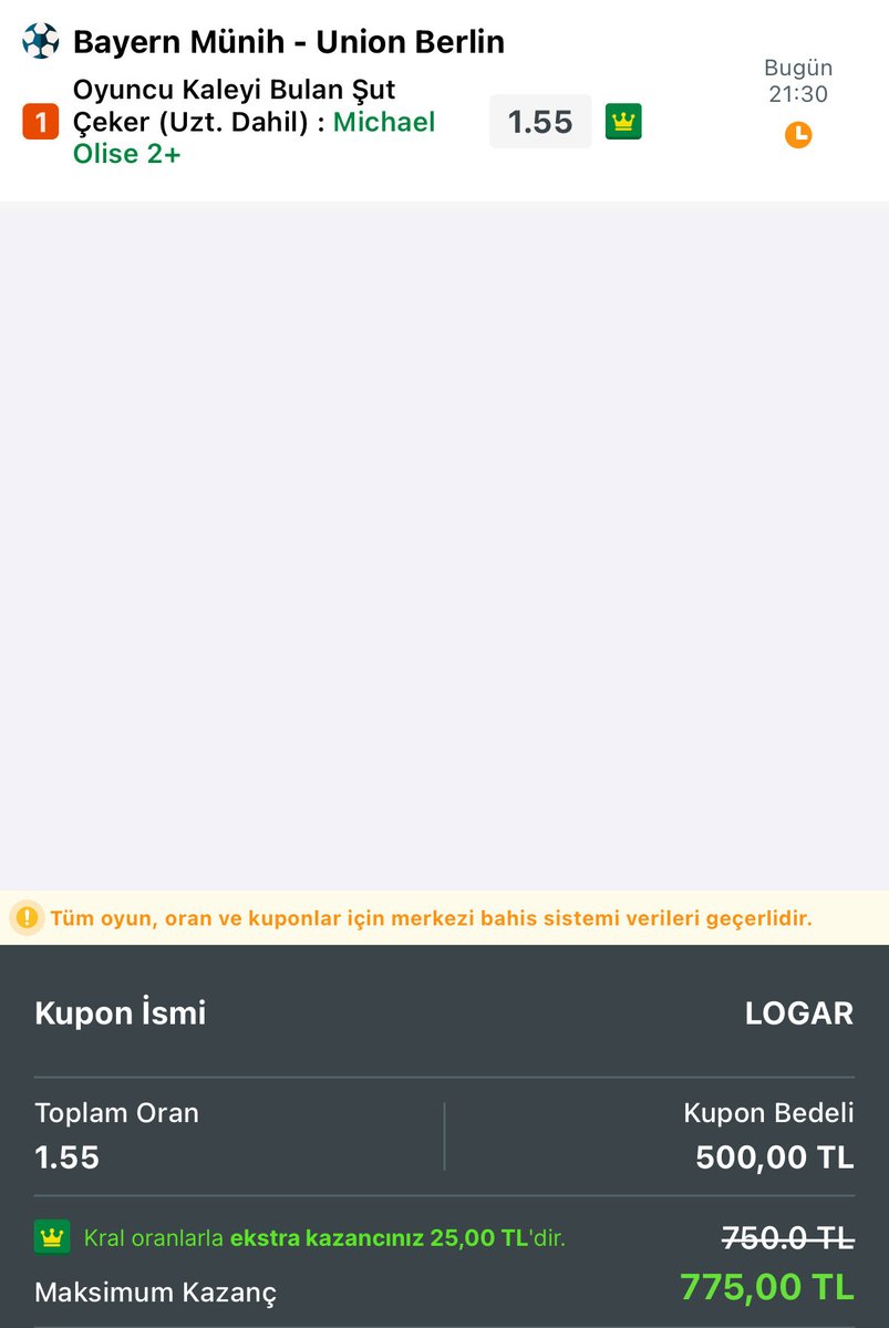 logarBahis's tweet photo. 🙋🙋

OLİSE 2 GOL GÖRÜRSEK ŞAŞIRMAYALIM...👀 https://t.co/p1LNz6yl64