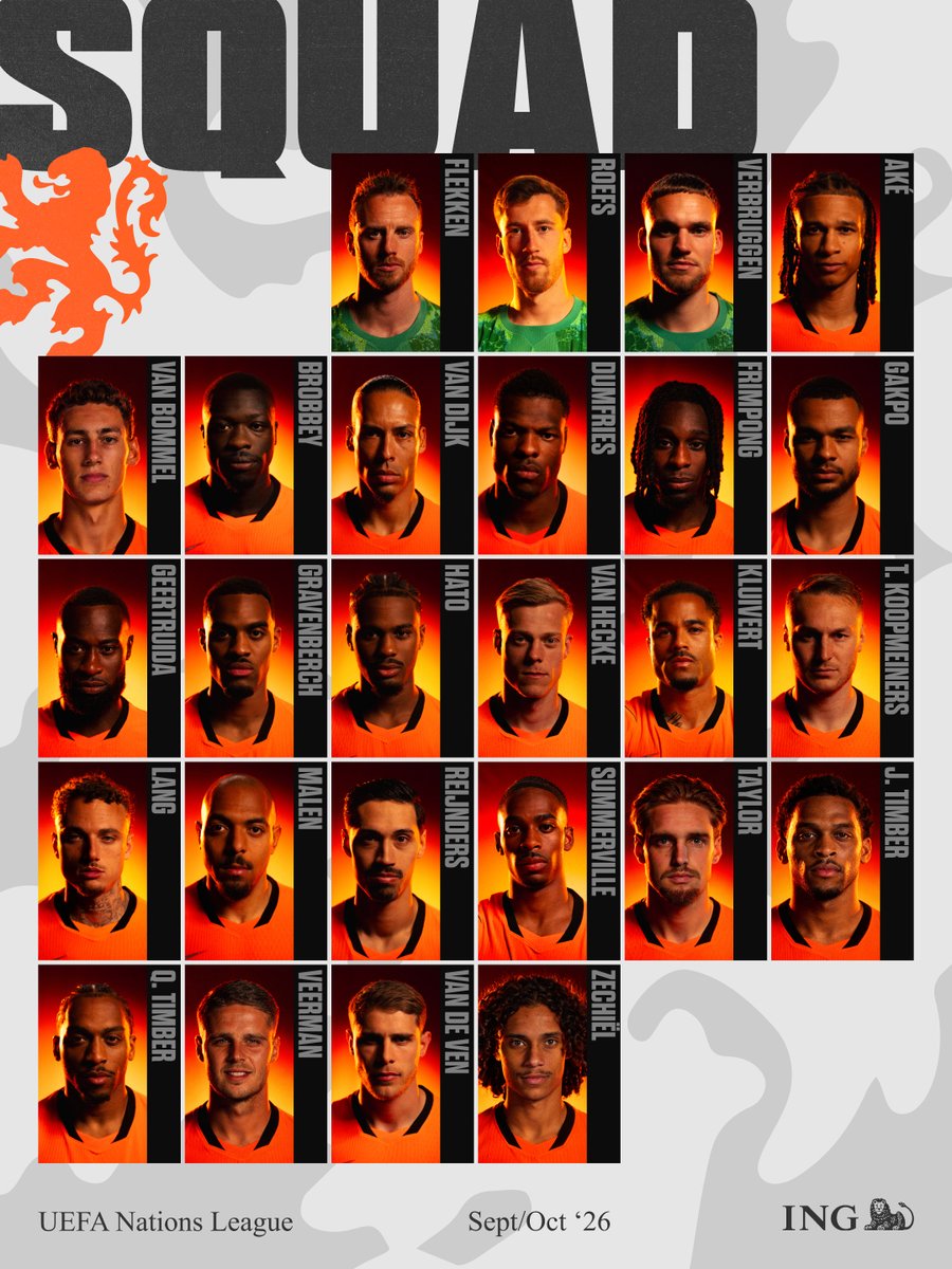 OnsOranje's tweet photo. Xavi’s first squad! 🇳🇱
First call-up for Ruben &amp; Gjivai! 🦁 https://t.co/gd1JcOLQOe