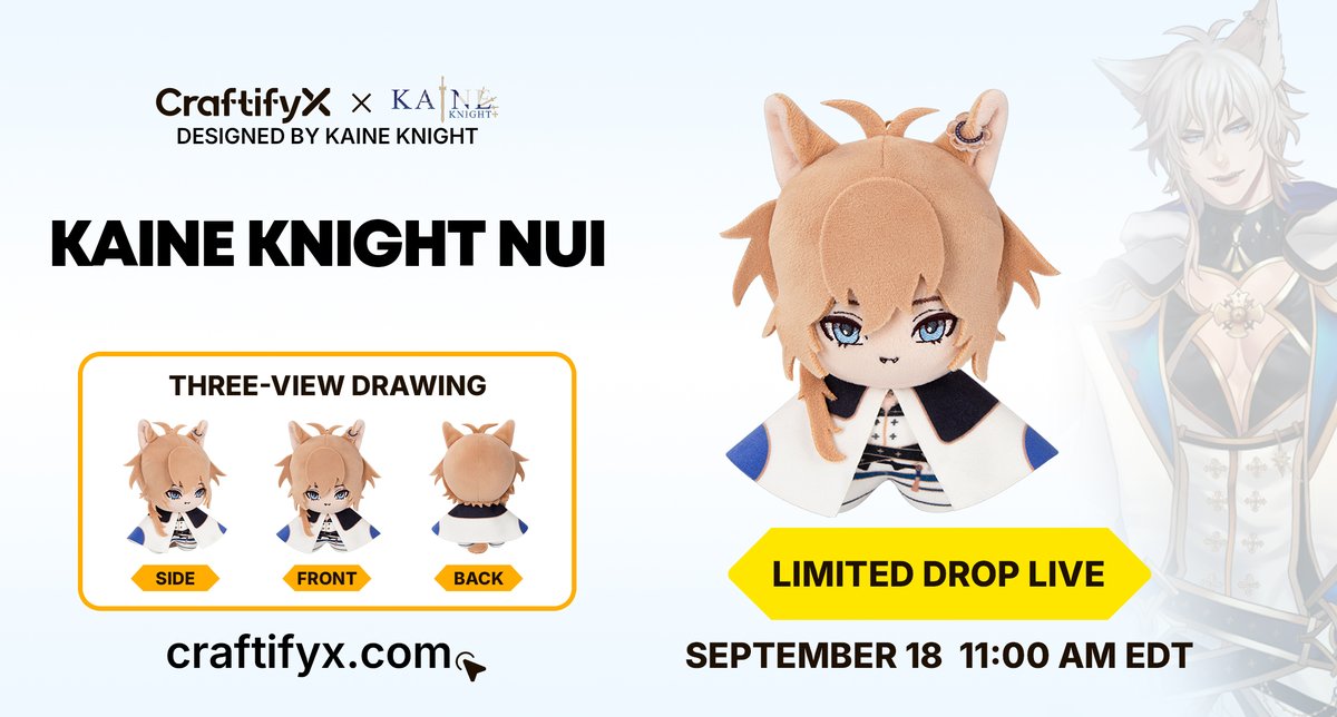 craftifyxco's tweet photo. Kaine Knight Nui is here! 🧸⚔️✨He may be this 🤏 tiny, but he’s always ready to protect you! 💕

Who needs a tiny bodyguard? 👀

Designed with @KaineKnight_ 

🔗Adopt him now:https://t.co/rMO4tS3jPA

#CraftifyX #CraftifyXPlushie https://t.co/vND0fJbGrY
