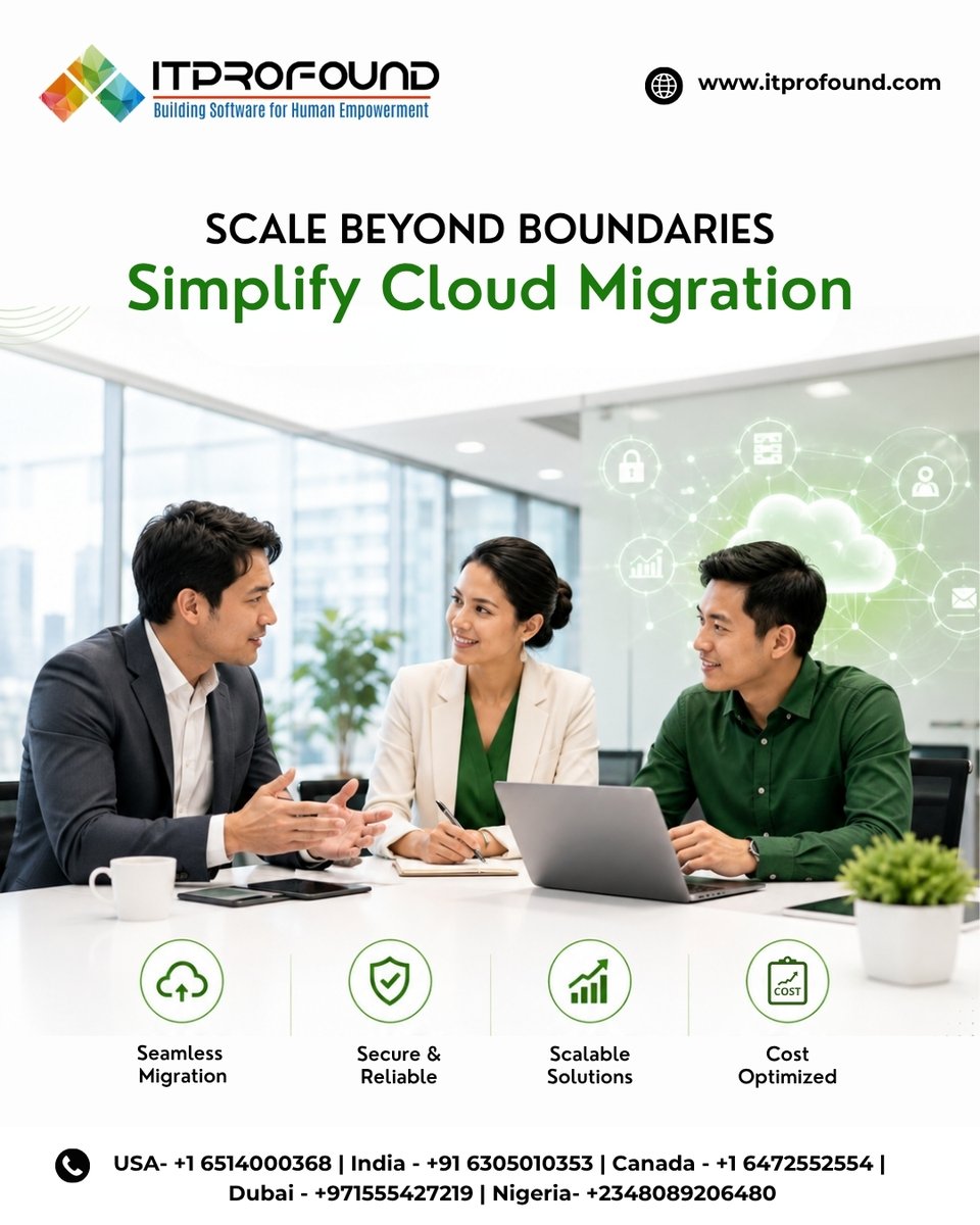 ITProFound_'s tweet photo. Scale Beyond Boundaries, Simplify Cloud Migration
Move to the cloud with confidence through secure, scalable, and cost-effective solutions designed around your business.
#ITProFound #CloudMigration #CloudSolutions #DigitalTransformation #CloudTechnology #BusinessTechnology https://t.co/rkJKtH0Fg7