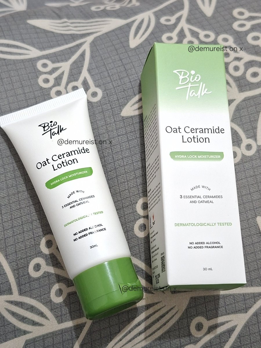 demureist's tweet photo. musim kemarau gini ketambahan pakai produk yang banyak fragrancenya beneran bikin eczema eksimku kambuh lagi😫

​padahal udah konsul klinik 2x tapi masih gatel bgt. akhirnya coba Biotalk Oat Ceramide Lotion ini! save duluu nanti aku bakal update review pemakaian D3 dan D7☝️‼️ https://t.co/nO6IddL6Q7