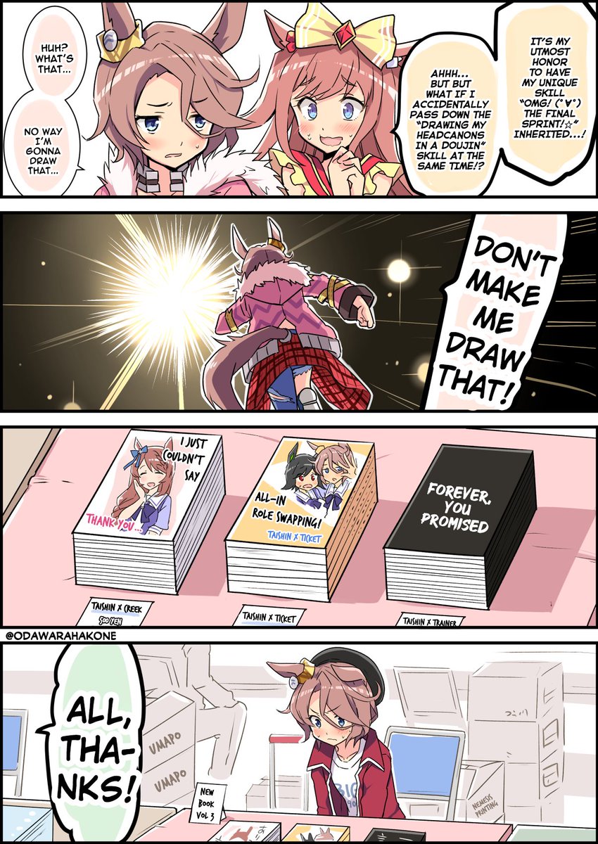 umamuchan's tweet photo. Art by odawarahakone
TL &amp; TS by me

#Umamusume 
#UmaTranslations https://t.co/oi72Ug9ZAO