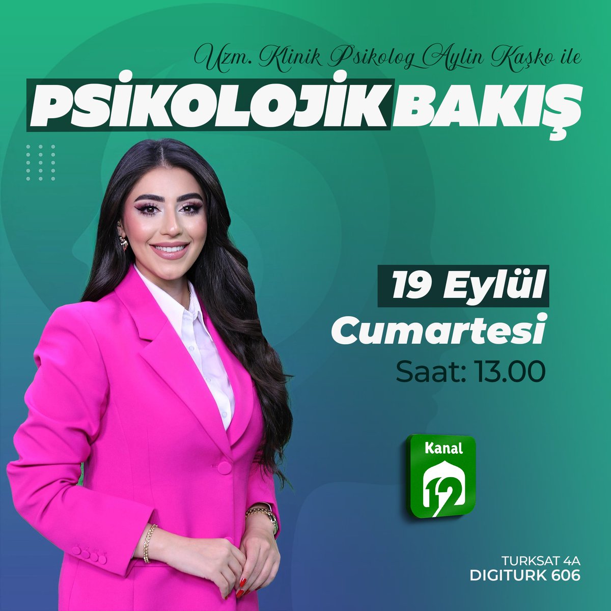 kanalonikitv's tweet photo. 🧠 Psikolojik Bakış yeni bölümüyle ekranlarda! Uzm. Klinik Psikolog Aylin Kaşko, merak edilen konularla karşınızda.
📅 19 Eylül Cumartesi🕐 13.00📺 Kanal 12 (Türksat 4A | Digiturk 606)
#PsikolojikBakış #Kanal12 #AylinKaşko https://t.co/psTZ3aYdQz