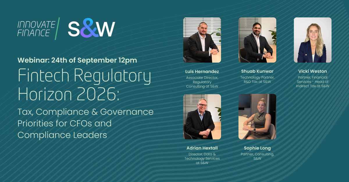 InnFin's tweet photo. Join us and @S_W_Group online on 24 September for this essential FinTech Regulatory Horizon 2026 update
🗓️ September 24 🕛 12:00 - 13:00
Register here:
🔗https://t.co/AtVWeSOzG4 https://t.co/mpn4pNLilv