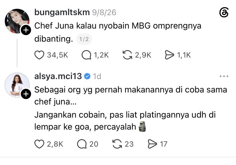 LambeSahamjja's tweet photo. kenapa BGN tidak rekrut chef bekas masterchef indo yak? https://t.co/2KhFoTxaoF