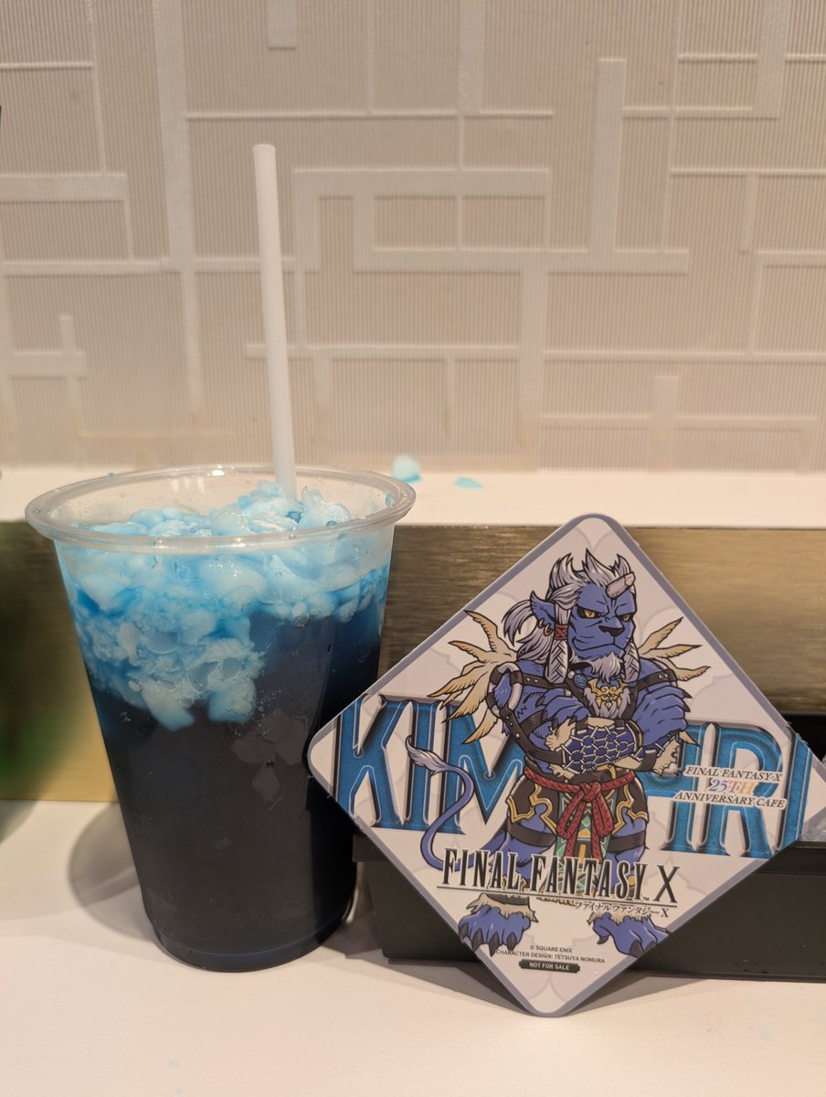 bms125ex's tweet photo. スクエニカフェからのFINAL FANTASY X MUSEUMへ

展示見ながら泣きそうになったけど物販前エリアで笑ってしまった😅
エンケとビランでも来たんかな？
キマリは物販エリアに行けないみたいですww https://t.co/Z3aoJPHUiM