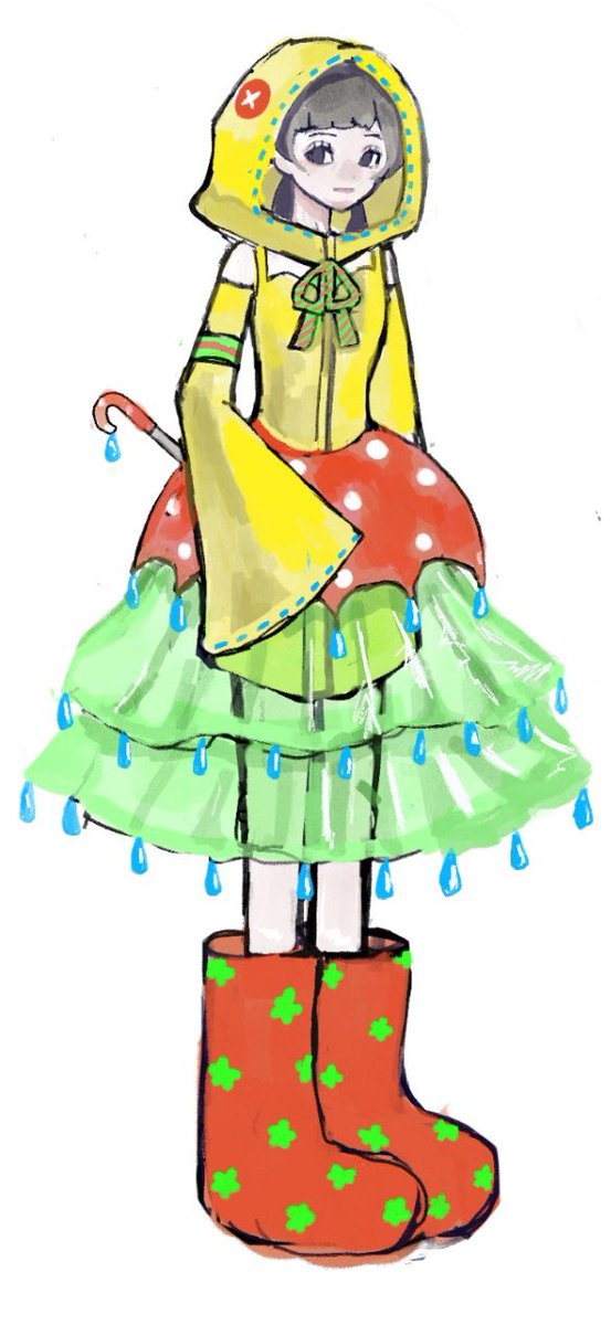 MIN3T4's tweet photo. 多分全部ポップ属性のドレス描いた🌟

左から雨の日、自然界、麻辣担、宇宙猫 https://t.co/1mYBYCeh25
